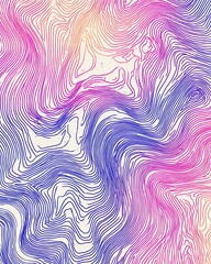 Abstract Colorful Topographic Contour Lines Illustration