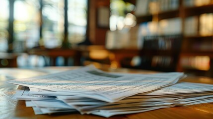 Annual income tax return form ready for completion on a table with currency nearby