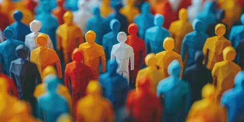 Concept of equal opportunity illustrated with a puzzle made of colorful shapes and a strip of paper