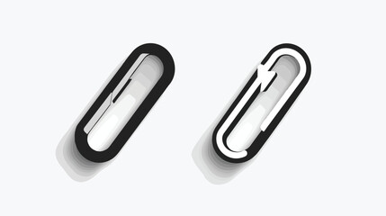Professional black and white paper clip flat vector icon
