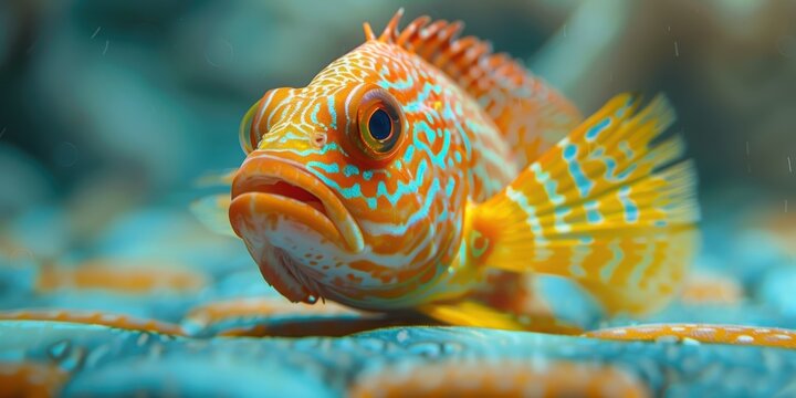 Colorful fish resting on a wooden surface