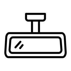 Rearview Mirror  vector line icon design