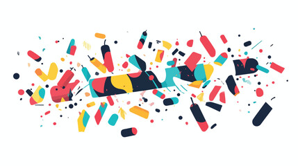 Colorful Party Popper Vector Design for Celebrations and Events