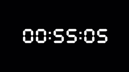 Digital countdown timer one second animation from 60 to 0 seconds, 60 second digital countdown, Countdown timer, Countdown video - Powered by Adobe