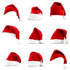 set of red santa hats