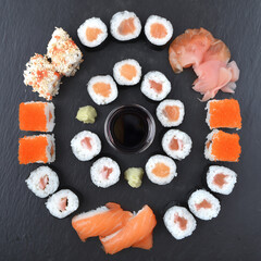 sushi on a plate