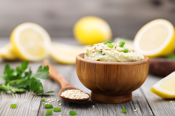Traditional dishes of Ramanada are Hummus, a dish made from mashed peas with olive oil, sesame paste, paprika, lemon juice and garlic
