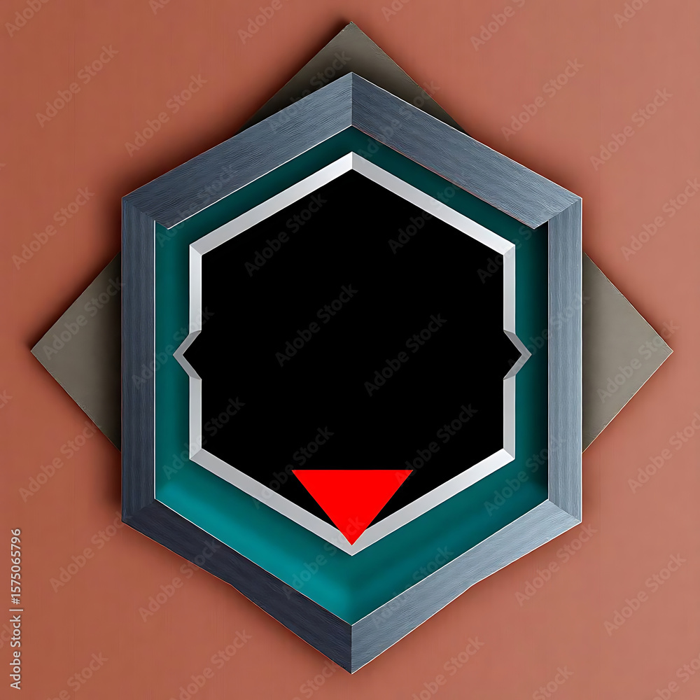 Poster A captivating geometric arrangement with hexagonal and triangular forms against a textured background