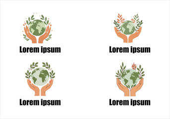Leafy Nature Logo with “Lorem Ipsum” Text