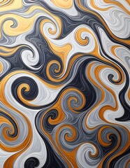 Dynamic Swirling Marble Texture with Golden and Dark Accents