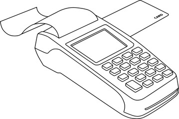  Electronic Data Capture machine line vector illustration 