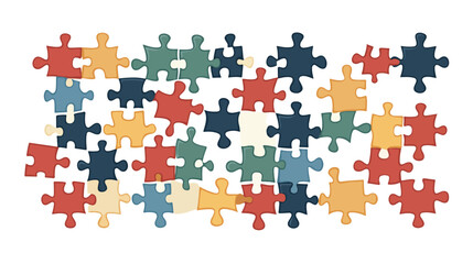 Colorful Puzzle Vector on White Background for Creative Projects