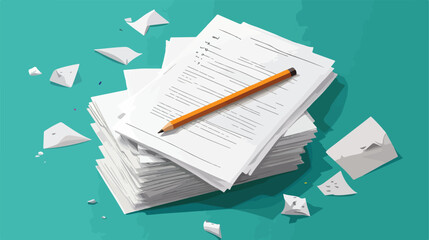 Professional Test Paper Composition with Pencil in Realistic Style