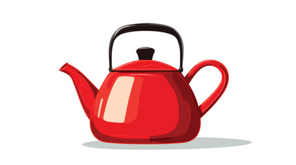 Obraz premium Modern Red Kettle Isolated on White Background for Kitchen Designs
