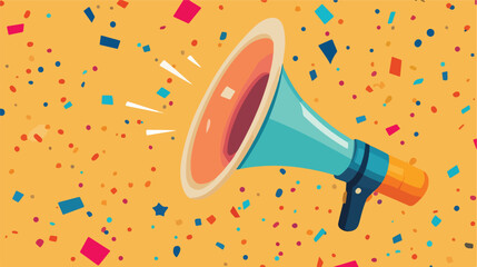 Grand Reopening Invitation Card Design with Megaphone Illustration