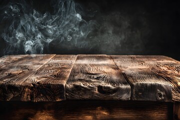 Rustic Surface with Ethereal Smoke Rising Up