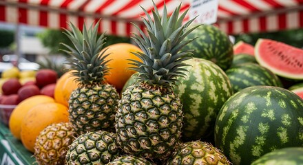 Pineapple Watermelon Fruit Market