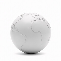 Globe with map of the world isolated on white background. 3d render