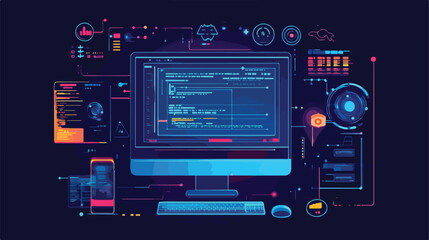 Professional Software Design Flat Vector Illustration