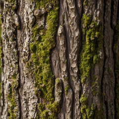 Obraz premium Close-Up of Textured Tree Bark with Natural Grooves and Organic Detail