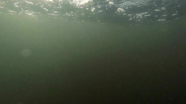 A dark and stormy ocean with large waves under a cloudy sky