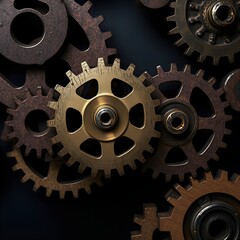 gears on black background
