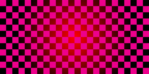 Checkerboard banner. Firebrick and Deep pink colors of checkerboard. Small squares, small cells. Chessboard, checkerboard texture. Squares pattern. Background. Repeatable texture.