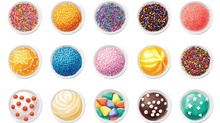 Colorful Sprinkles on White Background for Baking Design