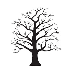 Obraz premium Silhouette of a Tree Black Vector Design for Graphic and Creative Projects