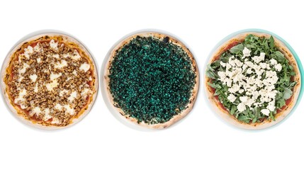 Delicious Gourmet Pizza Variety: Three Unique Toppings