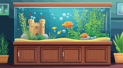Obraz premium Majestic Large Aquarium with Vibrant Tropical Fish and Lush Plants