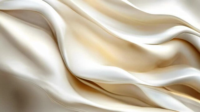 Silken fabrics undulate gracefully showcasing a blend of creamy tones and gentle curves. The light creates serene reflections adding depth and richness to the elegant texture.