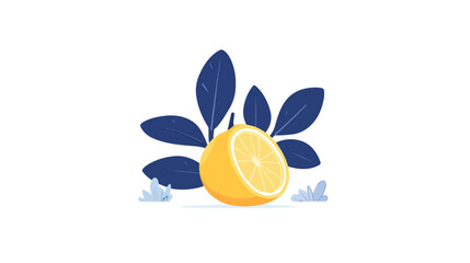 Vibrant Lemon Flat Vector Illustration on White Background