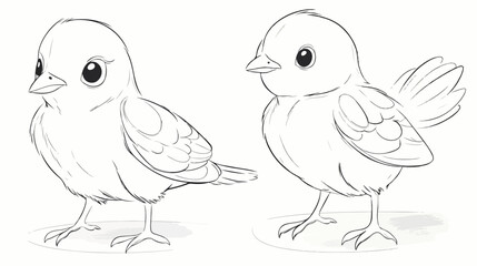 Little Dove Cartoon Character Coloring Page for Creative Projects