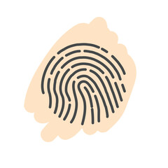 vector illustration of simple outline design of fingerprint.