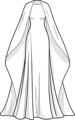 Modern V-Neck Zip-Front Corset Bustier CAD Drawing Flat Vector Illustration with Buckled Belt.