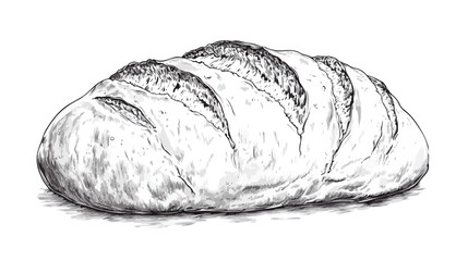 Fresh Loaf of Bread Isolated on White Background for Bakery Concept