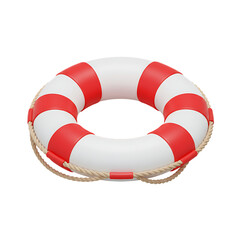 Isometric red lifebuoy ring for sea rescue