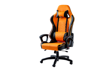 Ergonomic Gaming Chair Orange and Black High-Back Design for Comfort and Support