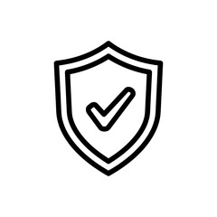 Shield with check mark symbol for security and protection concepts
