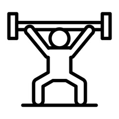 Weightliftingvector line icon design