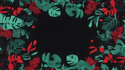 Vibrant Tropical & Festive Holiday Frame Border Design