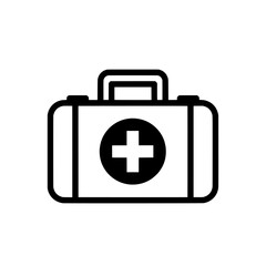 Obraz premium Medical emergency kit with cross symbol for healthcare use