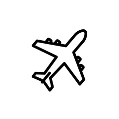 Airplane silhouette with modern outline style for travel-related projects