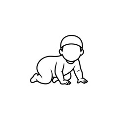 Crawling baby silhouette for educational and developmental materials