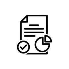 Fototapeta premium Document with checkmark and pie chart for business analysis and reporting