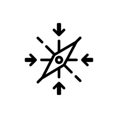 Compass navigation symbol with arrows pointing in multiple directions