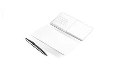 Open White Book And Pen Isolated On Transparent Background Study Concept for Education and Business Isolated Transparent Background