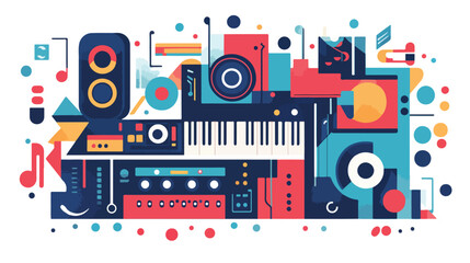 Modern Music Design Flat Vector Illustration