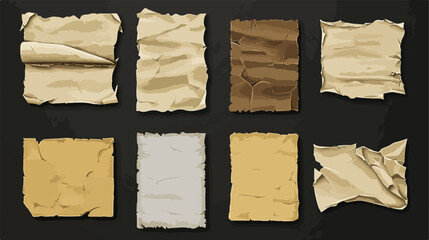 Vintage Old Paper Banner Set Vector Illustration